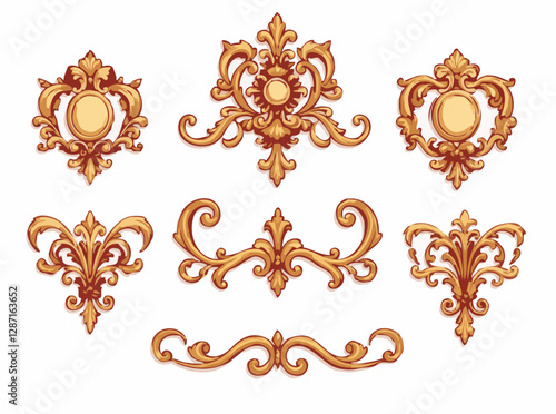 Baroque Era Inspired Decorative Elements in Rococo Style