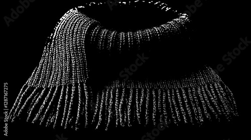Dark Knitted Scarf - Exquisite Detail