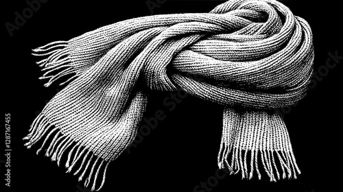 Elegant Knitted Scarf in Gray Tones