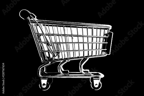 Sleek Shopping Cart - Modern Retail Design