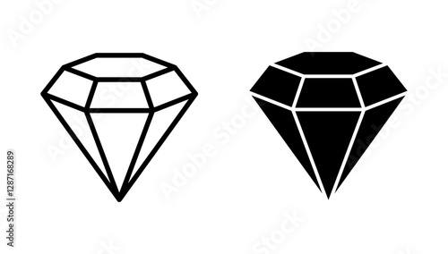 Diamond icon vector. diamond gems sign and symbol