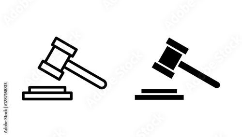 Gavel icon vector. judge gavel sign and symbol. law icon. auction hammer