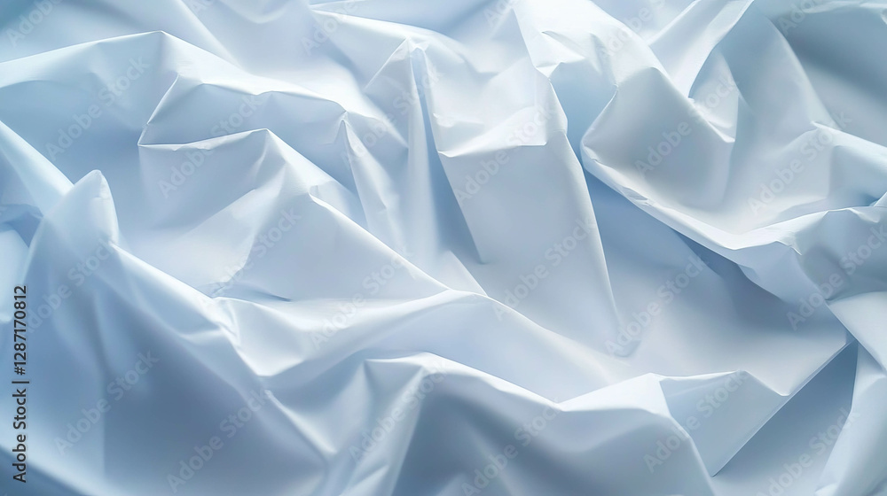 Obraz premium Abstract texture of white creased paper with distinct sharp creases for background design