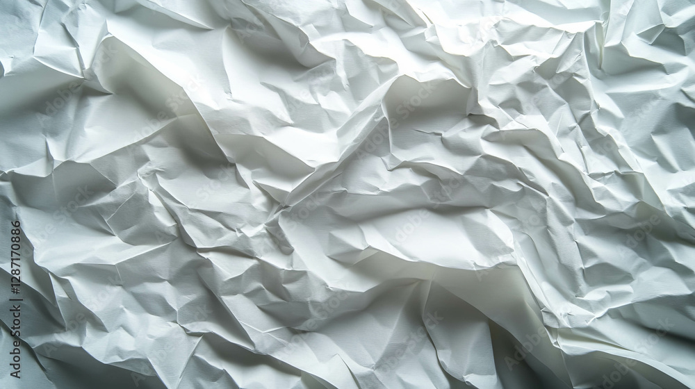 Fototapeta premium Abstract texture of white crinkled paper with embossed pattern for creative design
