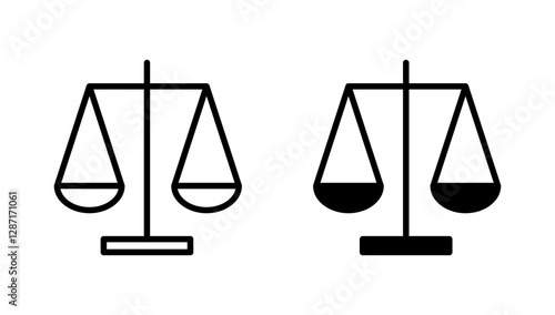 Scales icon vector. Law scale icon. Justice sign and symbol