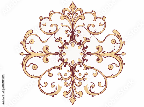 Ornate Baroque Scrollwork Vector Illustration
