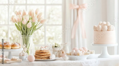 Wallpaper Mural A beautifully set Easter brunch table with pancakes Torontodigital.ca
