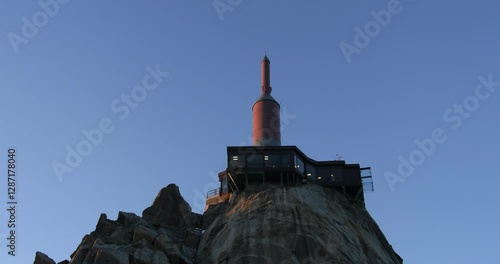 Top of the Aiguille du Midi mountain in the French Alps, France
