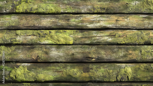 Wallpaper Mural Rustic wooden texture with moss growth for natural design Torontodigital.ca