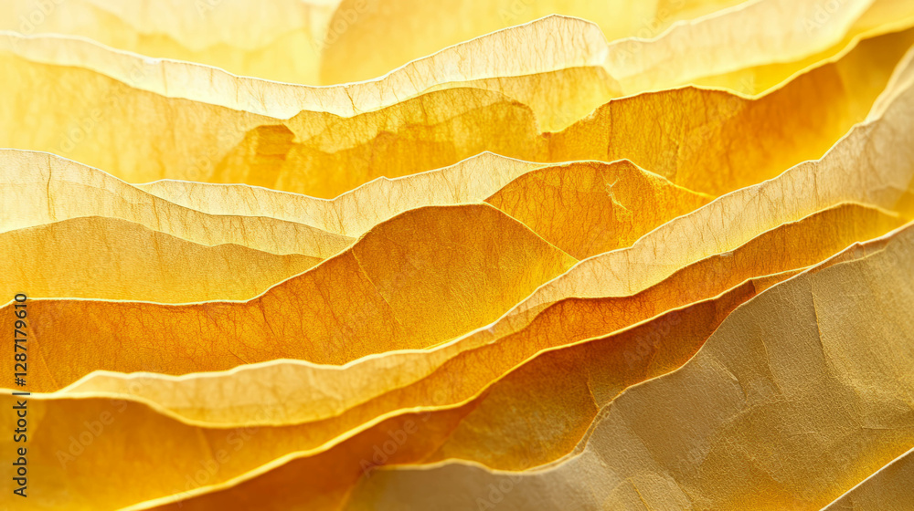 Obraz premium Yellow layered paper texture for creative background design