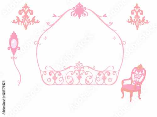 Lavish Rococo Pastel Color Wallpaper