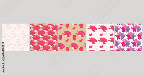 A sleek, elegant, and timeless minimalist floral pattern bundle featuring delicate hand-drawn line florals with a modern, sophisticated touch, perfect for branding, stationery, home decor, packaging 