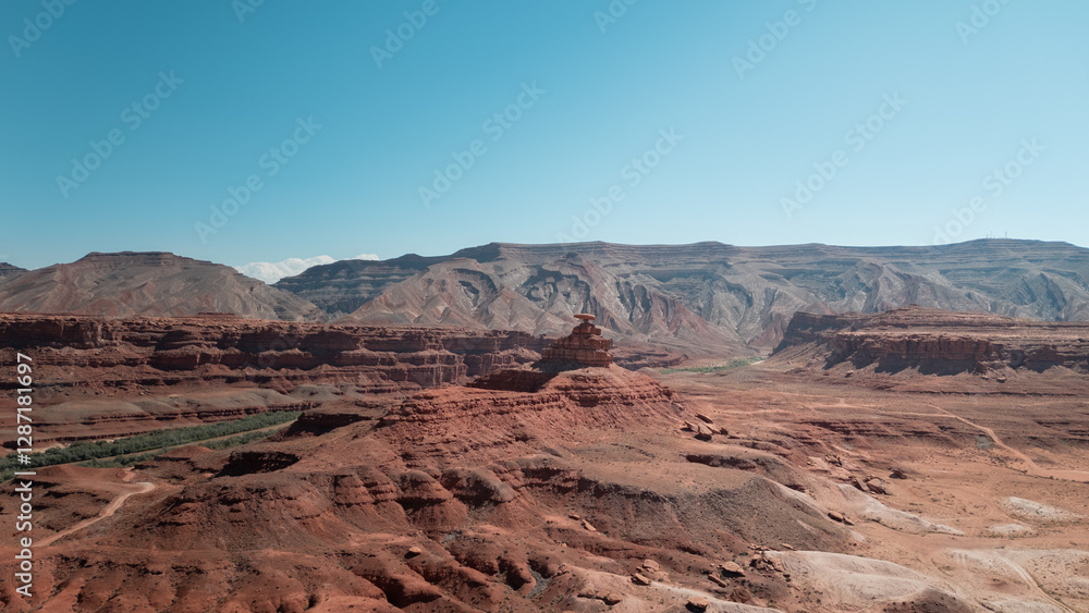 Drone view of a desert rocky environment Drone view of a desert rocky environment