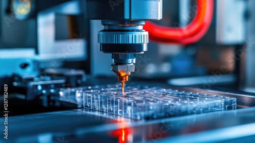 Injection molding machine cooling newly formed plastic parts before ejection