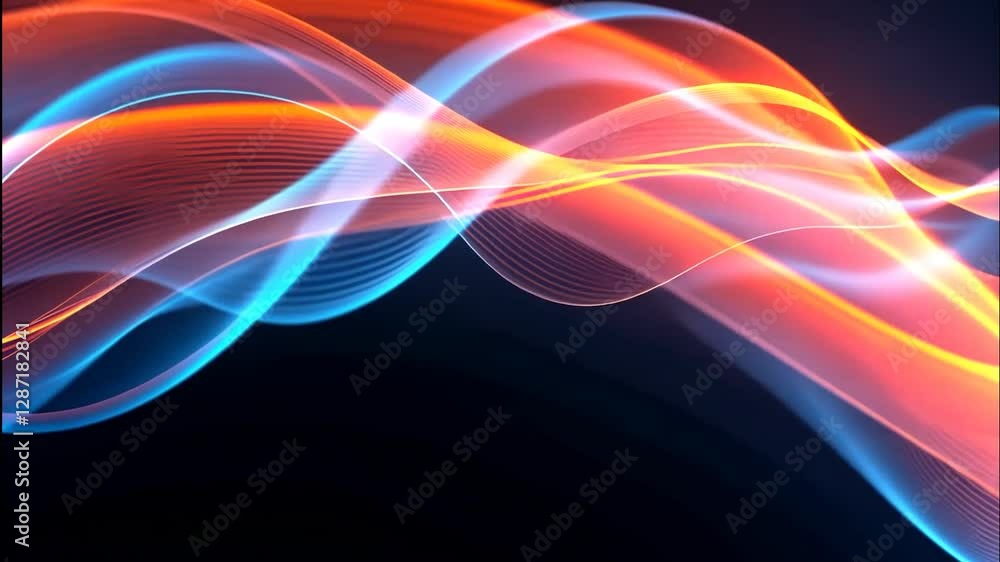 Abstract Wave Energy: Vibrant Hues of Blue and Orange Abstract Wave Energy: Vibrant Hues of Blue and Orange