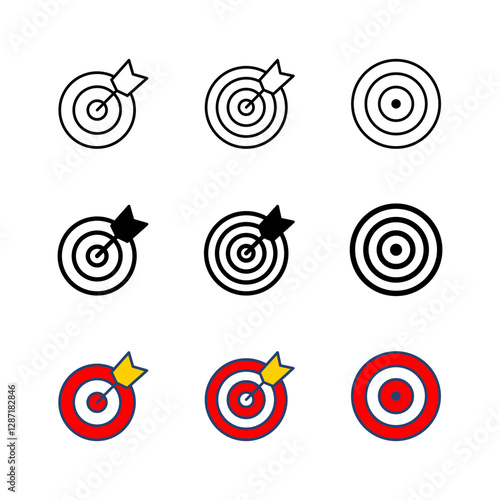 Target icon set. goal icon vector. target marketing icon vector