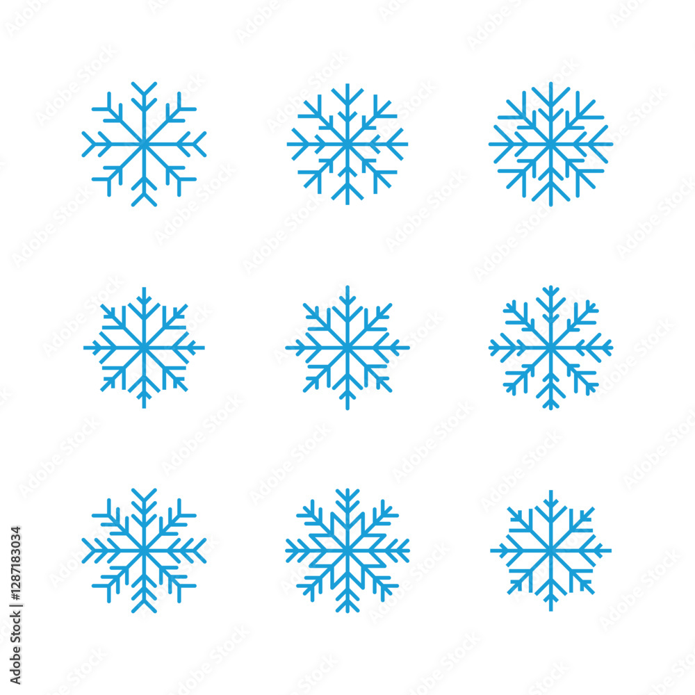 Snow icon set. snowflake icon vector Snow icon set. snowflake icon vector