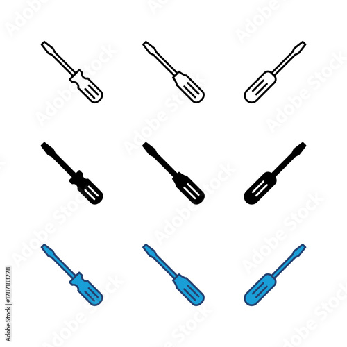 Screwdriver icon set. tools icon vector