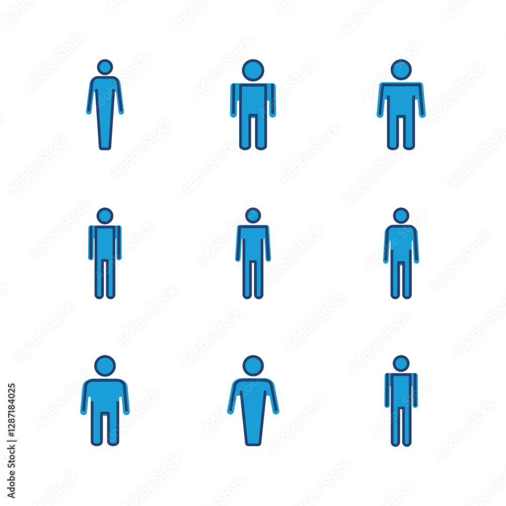 Man icon set. male icon vector. human symbol Man icon set. male icon vector. human symbol