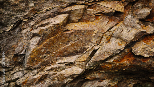 Obraz na płótnie Brown orange rusty beige stone rock granite background. Mountain surface texture. Close-up. For design. w salonie