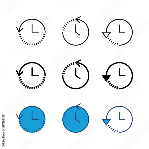 History icon set. recent event history