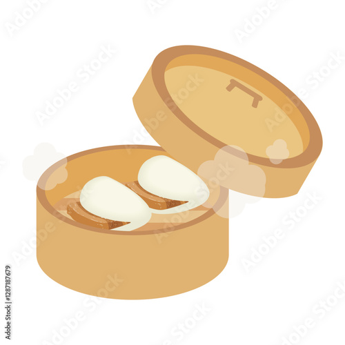 蒸籠に入った角煮まんじゅう