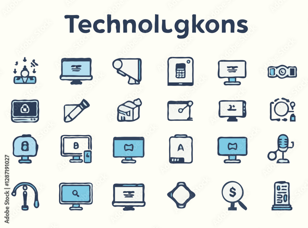 Technology Icons Bundle Including 15 Business Tech Vector Symbols for Designs Technology Icons Bundle Including 15 Business Tech Vector Symbols for Designs