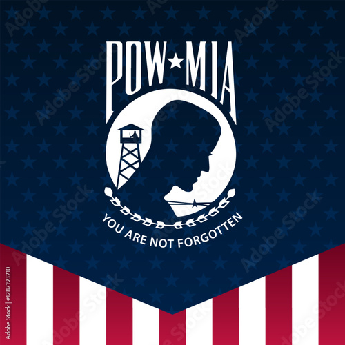 National POW MIA Recognition Day Design Background Illustration
