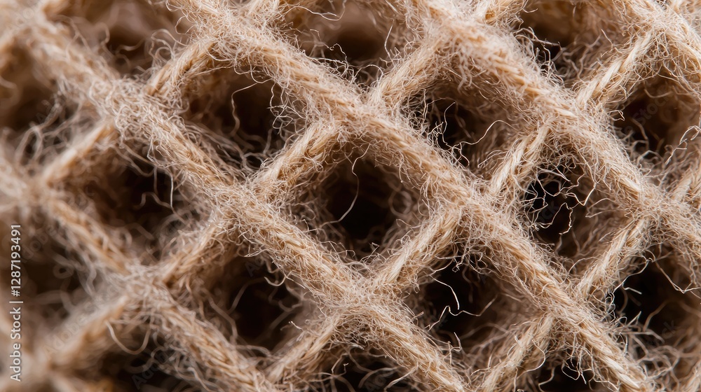 Close up of woven natural fiber material Close up of woven natural fiber material