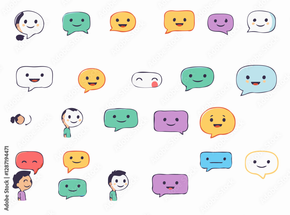 Obraz premium Vibrant 15 Communication Icons Set. Talking, Speech Bubble, Discussion Vector Collection