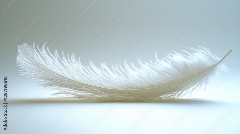 Obraz premium White feather on light background
