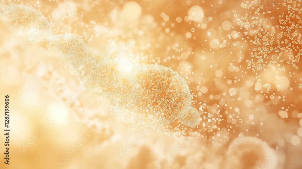 Abstract golden bubbles floating on soft illuminated background Abstract golden bubbles floating on soft illuminated background