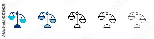 Scales icon vector isolated on white background . Law scale icon. Justice sign