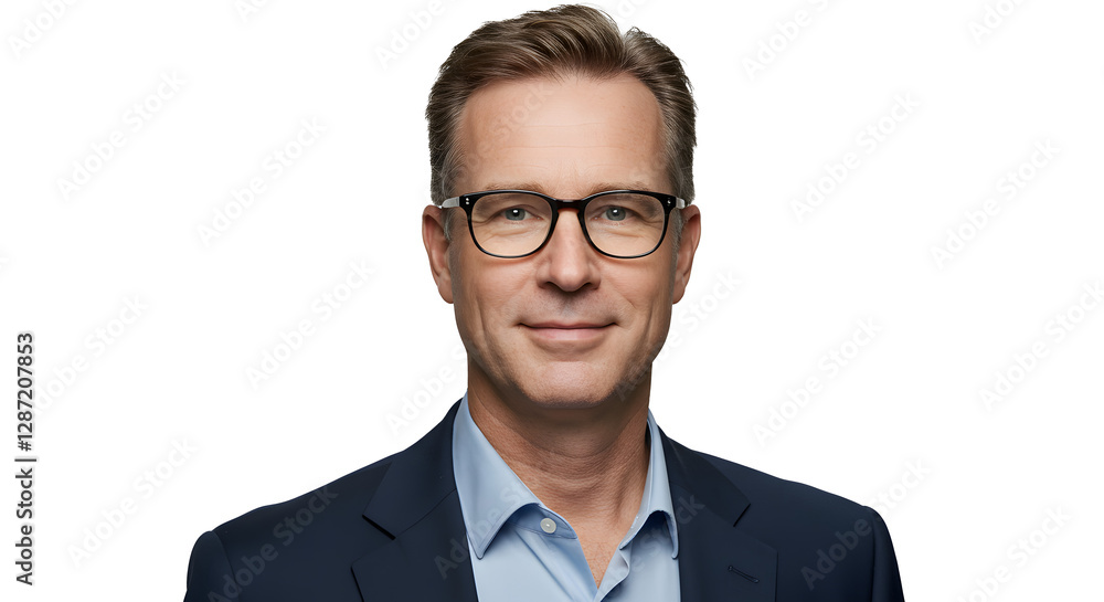 Portrait of a beautiful, smiling businesswoman in a suit, wearing glasses, isolated on transparent background Portrait of a beautiful, smiling businesswoman in a suit, wearing glasses, isolated on transparent background