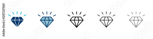 Diamond icon vector isolated on white background. Diamond vector icon. Gemstone symbol