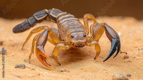 Desert scorpion in detailed close-up youttakone nature photography arid environment macro view wildlife beauty photo