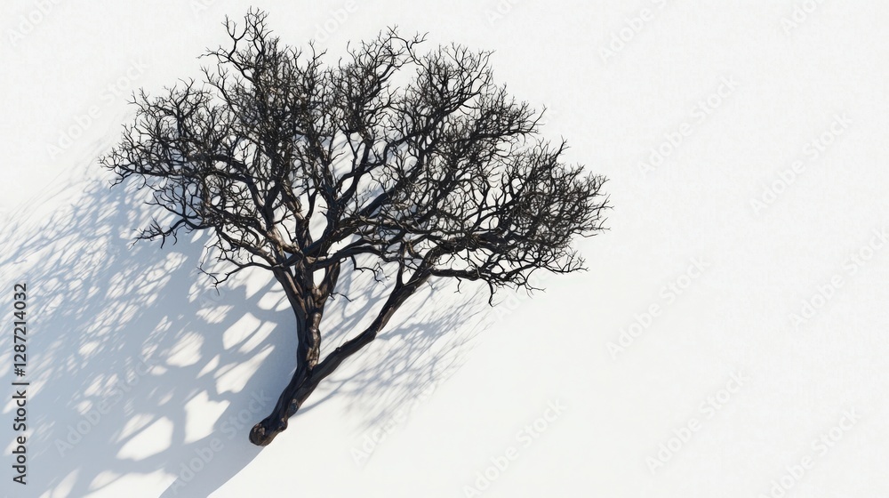 Fototapeta premium Lonely Tree in a Serene Winter Landscape