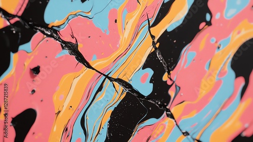 Vibrant abstract paint swirls with dynamic colors and intricate patterns.