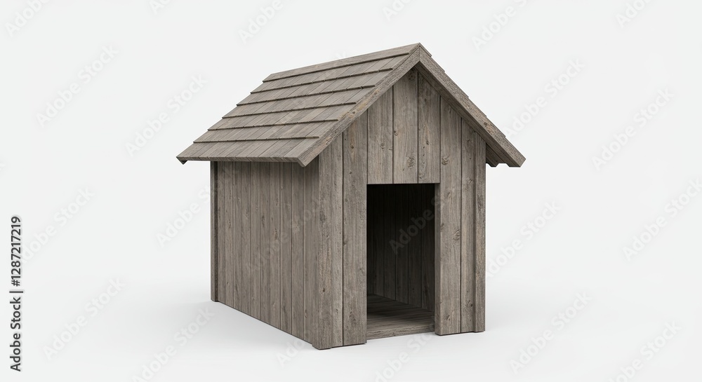 Rustic Wooden Dog House on Isolated White Background Perfect Pet Shelter Rustic Wooden Dog House on Isolated White Background Perfect Pet Shelter