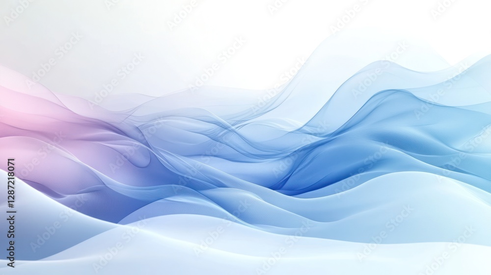 Abstract blue wave design, flowing, soft background, website header Abstract blue wave design, flowing, soft background, website header