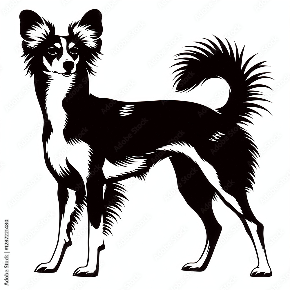 black and white dog