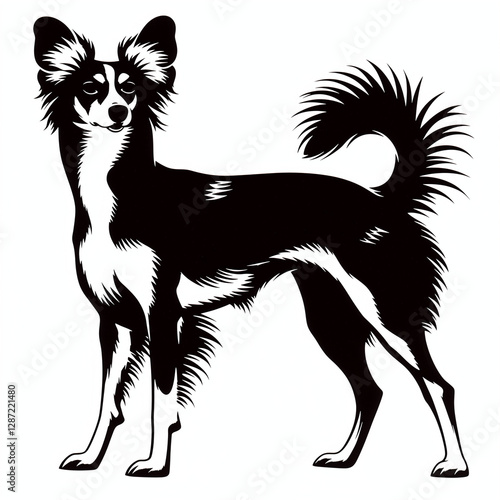 Obraz na płótnie black and white dog w salonie