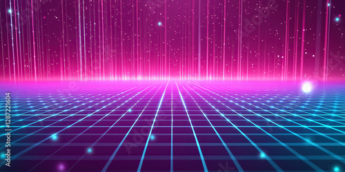 Vibrant 70's, 80's and 90's Vintage Abstract Background