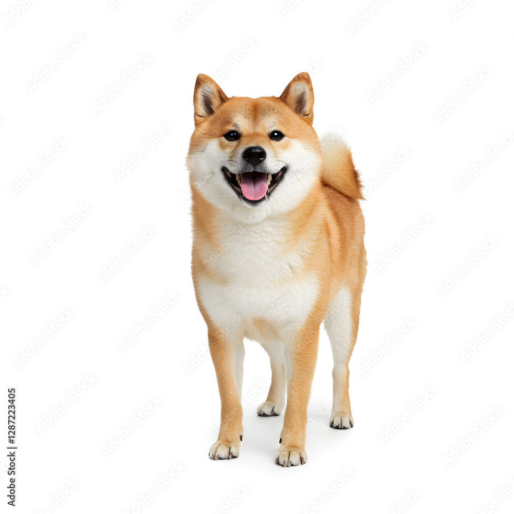 Cute Shiba Inu on white background Cute Shiba Inu on white background