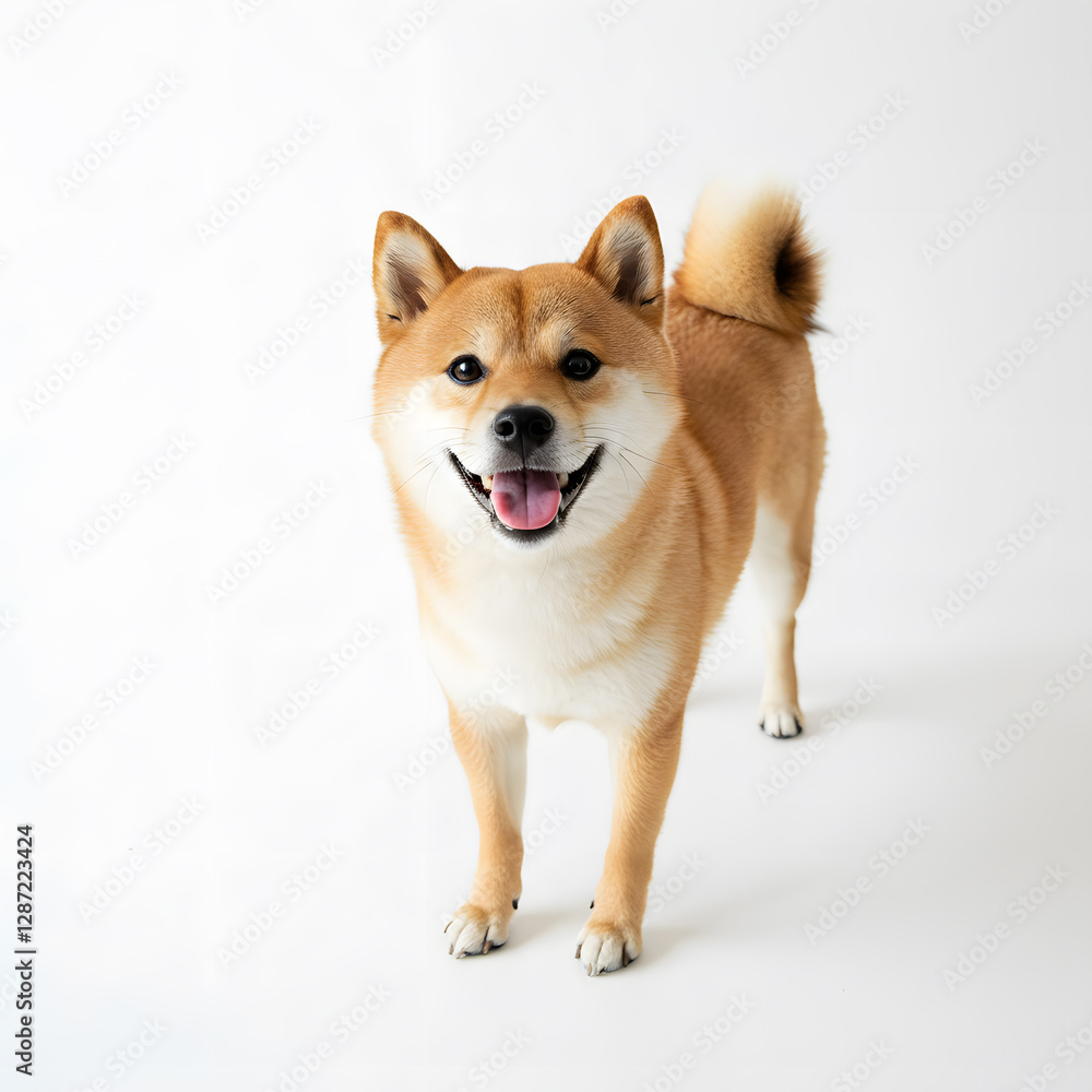 Cute Shiba Inu on white background Cute Shiba Inu on white background
