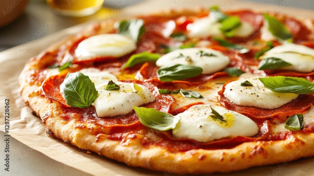 Savoring a classic margarita pizza with fresh ingredients and crispy crust