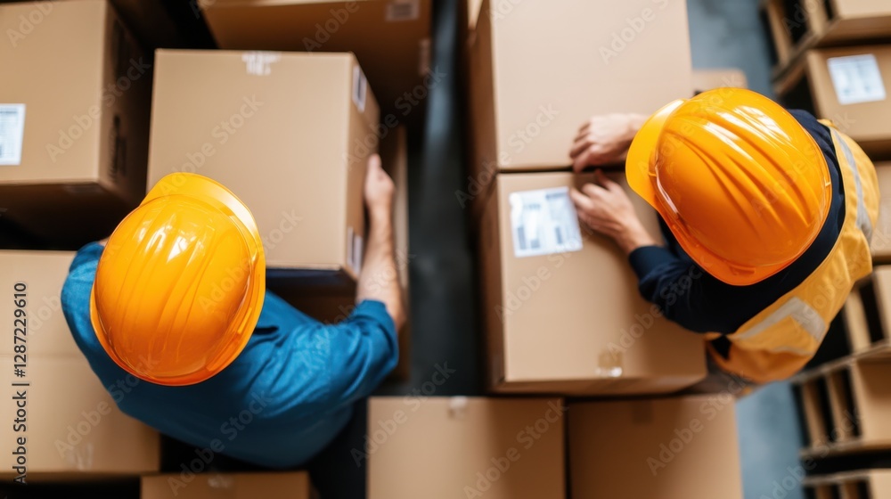 custom made wallpaper toronto digitalManual workers organize cardboard boxes in distribution warehouse