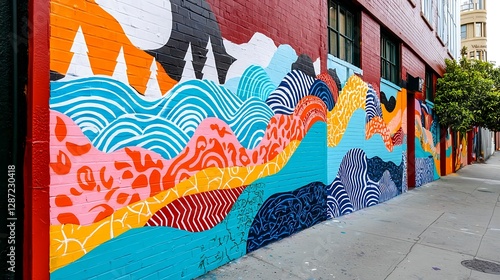 Vibrant City Mural Art: Colorful Urban Design and Street Photography