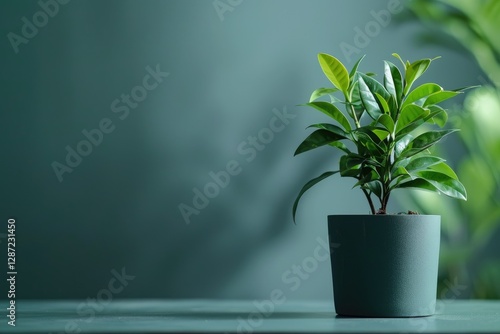 High Resolution of Closeup of Potted Plant on Table