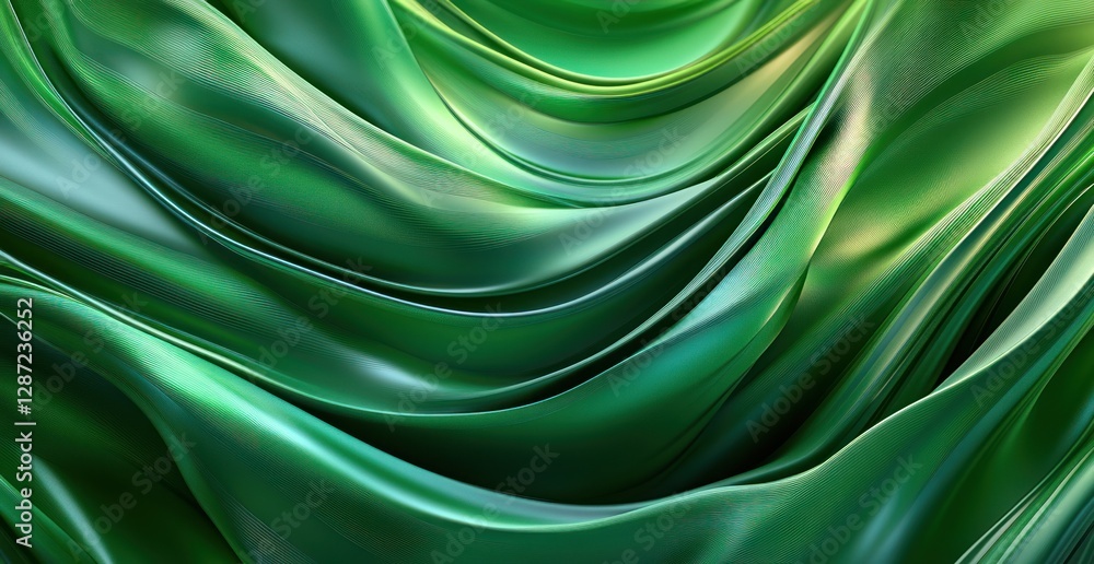 Obraz premium Emerald Green Abstract Silk Drapery: A Luxurious Textured Background
